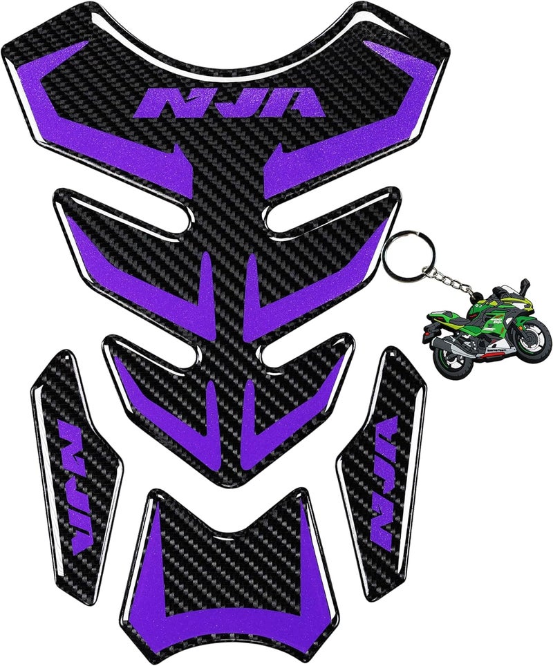 REVSOSTAR 5D Real Carbon Fiber, Motorcycle Decal Vinyl Tank Protector, Tank Pad for NJ 650 ZX636 ZX600 ZX-10R ZX14 ZX1400 ZX14R ABS 1000 ZX100,Offering an alternative nj tank pad - Image 1